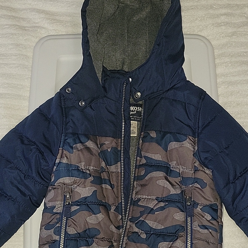 OshKosh B'gosh Kids Camo Puffer Jacket - Navy